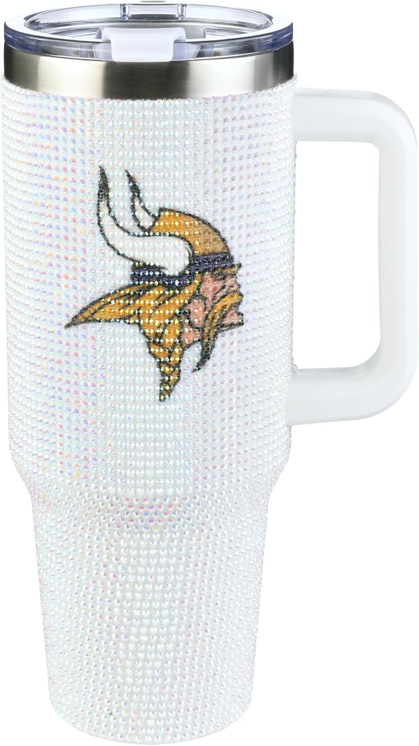 The Memory Company Officially Licensed 40Oz White Bling Game Day Tumbler, Las Vegas Raiders