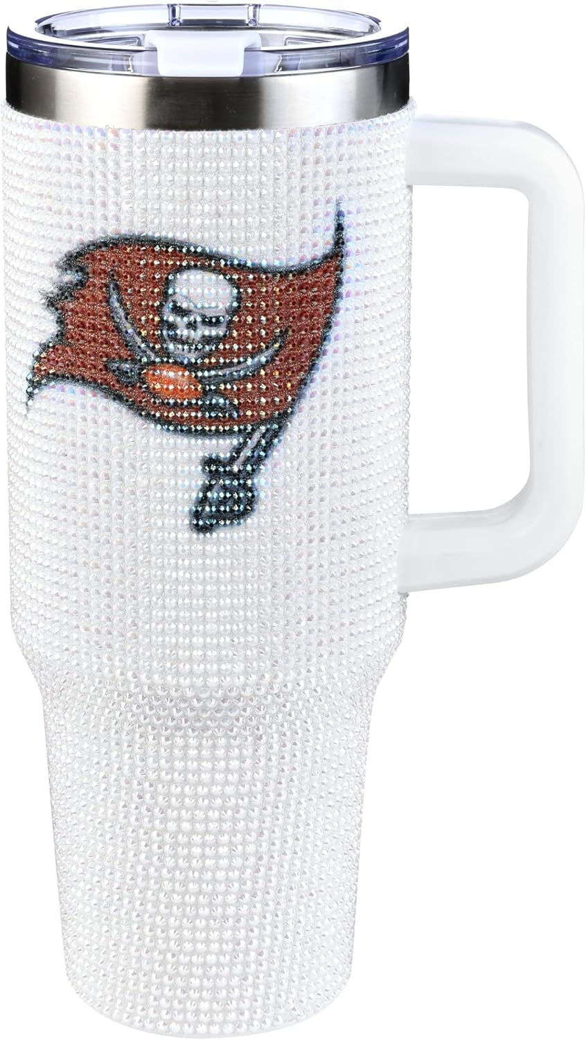 The Memory Company Officially Licensed 40Oz White Bling Game Day Tumbler, Las Vegas Raiders