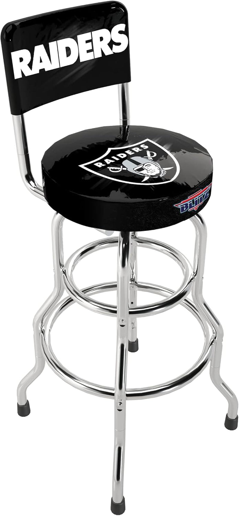 ARCADE1UP NFL Blitz High Back Stool with Adjustable Height and Swiveling Padded Seat (Las Vegas Raiders)