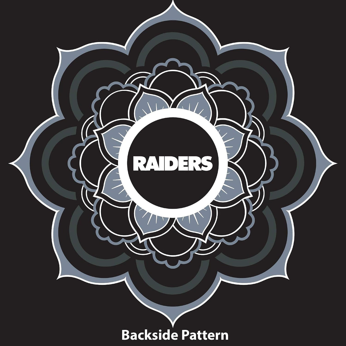 Littlearth NFL Las Vegas Raiders Caftan Flower, Team Color, 32" X 42"