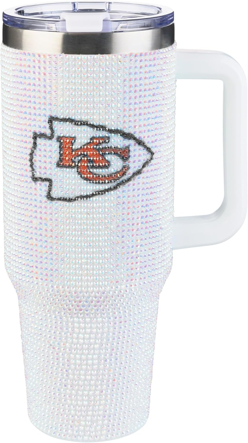 The Memory Company Officially Licensed 40Oz White Bling Game Day Tumbler, Las Vegas Raiders