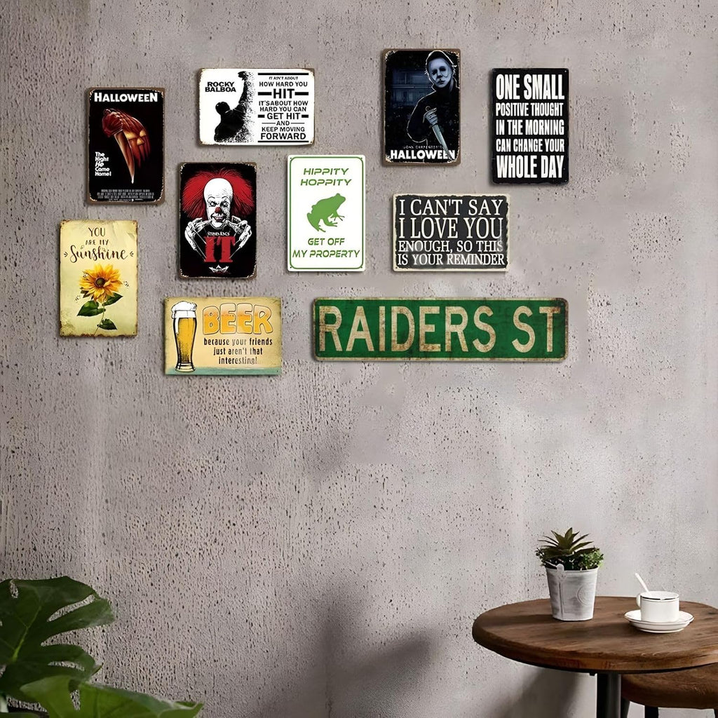 Raiders St Retro Road Sign -Street Signs 4X16 Inch Metal Sign, Aluminum Wall Decor for Man Cave, Car Dashboard, Christmas Holiday Decor, Drive Way Marker, Outdoor Signage, Gift Idea