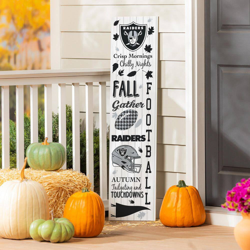 47 In. Double-Sided Leaner Fall Seasonal Porch Sign, Las Vegas Raiders