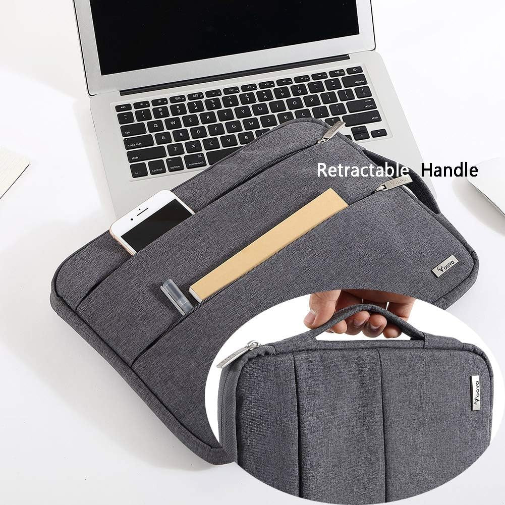 V  11 11.6 12 Inch Laptop Sleeve Case,Slim Computer Cover Bag Compatible with Macbook Air 11,Mac 12,Surface Pro 9 8 7/Laptop Go 2 3,HP Acer Asus Samsung Chromebook 4,Grey