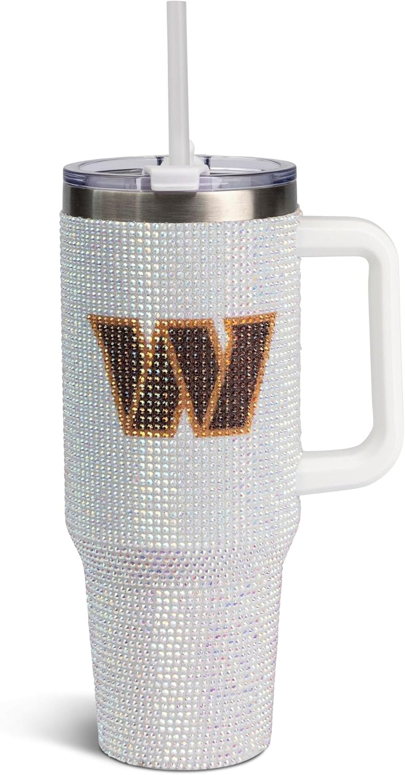 The Memory Company Officially Licensed 40Oz White Bling Game Day Tumbler, Las Vegas Raiders