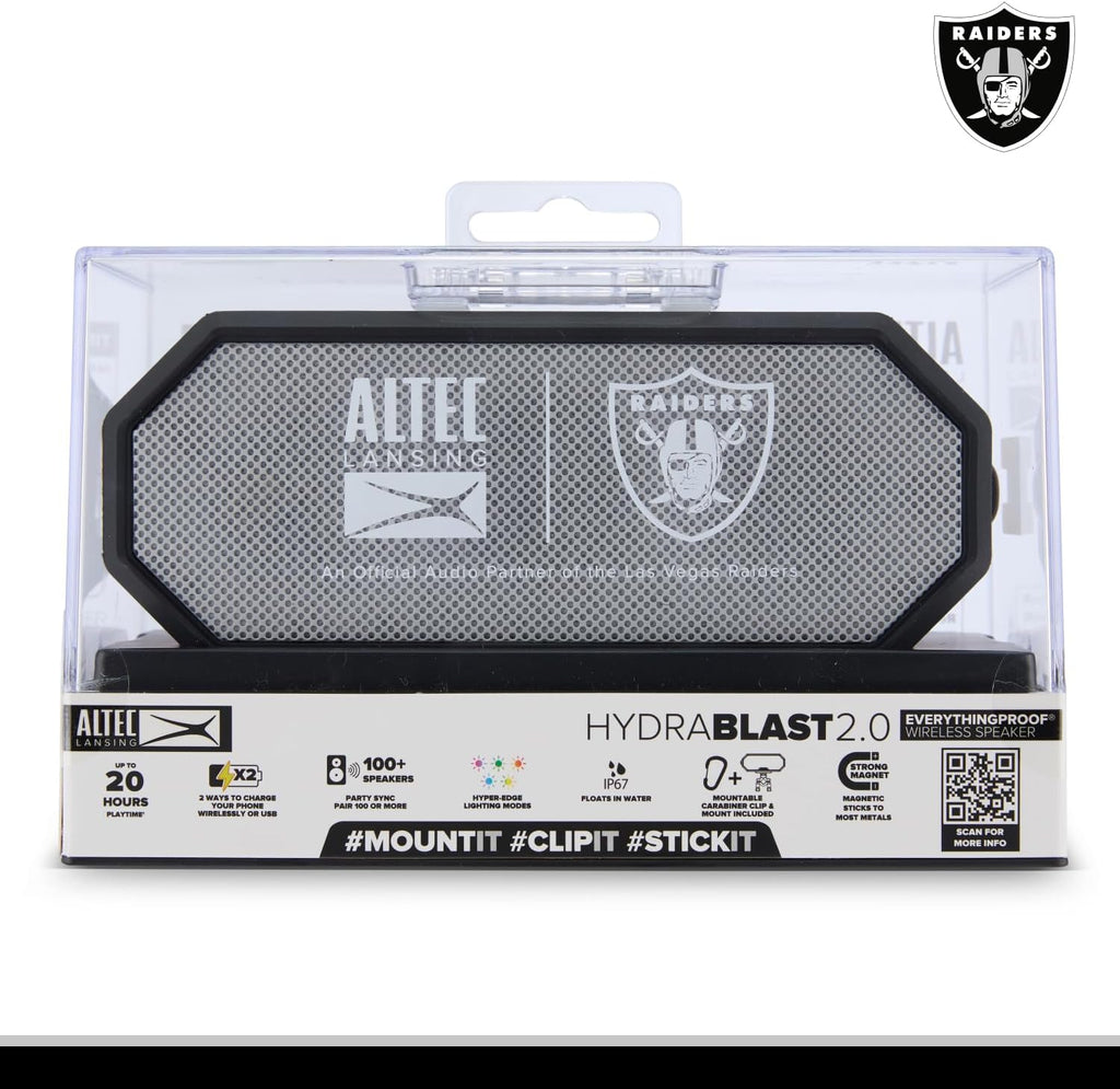 Altec Lansing - Portable Bluetooth Speaker HYDRABLAST 2.0, Waterproof IP67, 20W Output Power, Magnetic Bluetooth Speaker (Raiders)