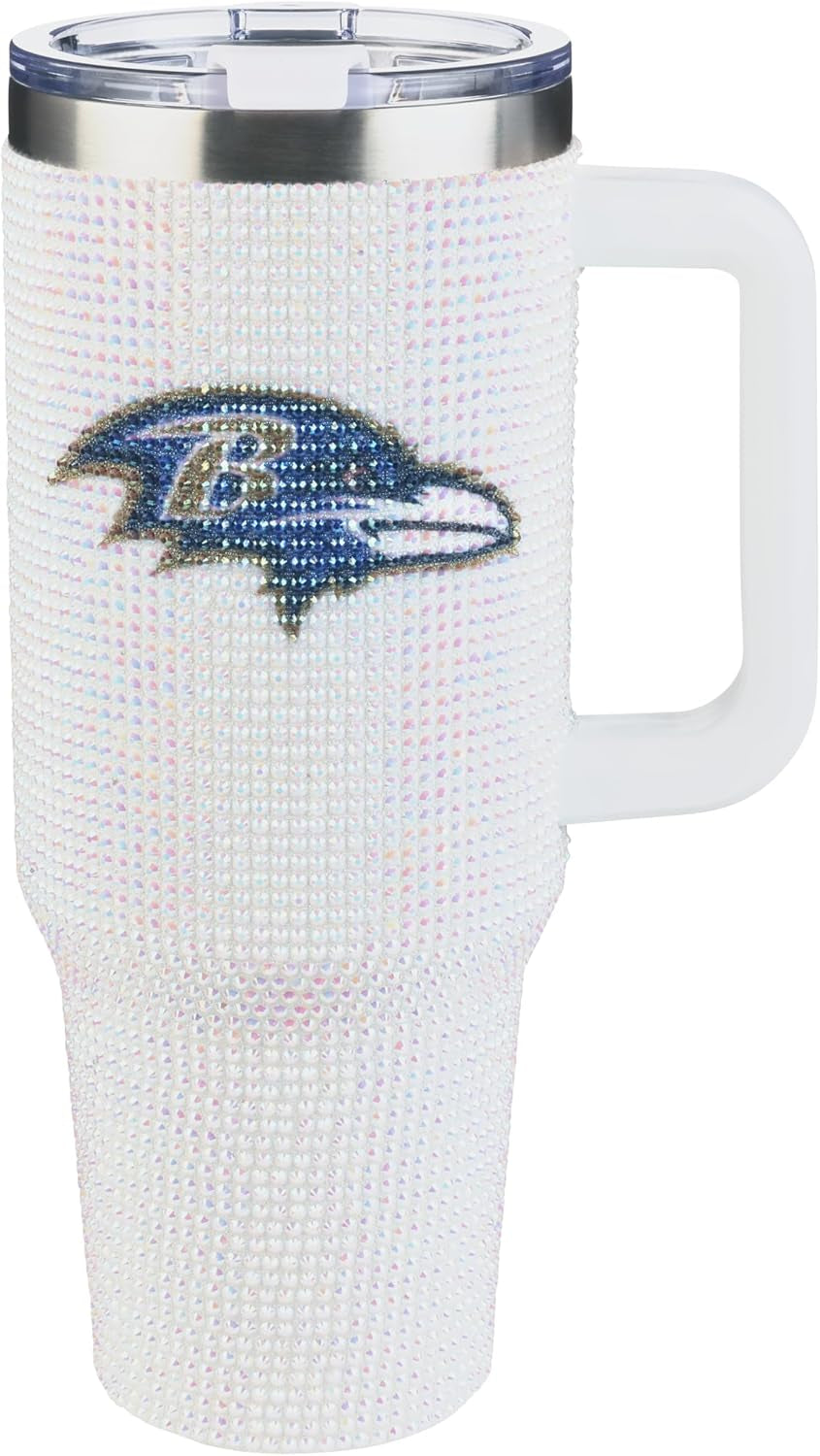 The Memory Company Officially Licensed 40Oz White Bling Game Day Tumbler, Las Vegas Raiders