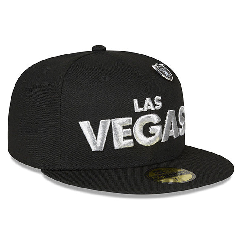 Las Vegas Raiders  SUPER PIN-HIT 59FIFTY Fitted Hat - Black/Silver