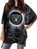 Littlearth NFL Las Vegas Raiders Caftan Flower, Team Color, 32" X 42"