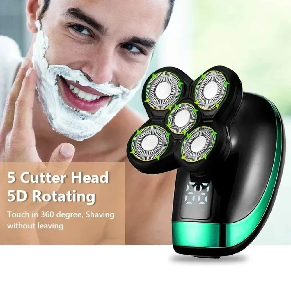 Tinsol 5-In-1 Electric Shaving - Rechargeable 4D Fitting, 5 Floating Blades - Ideal for Shaving, Nosing and Eyebrow Trimming
