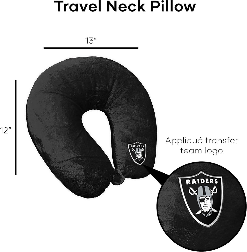 Northwest NFL Las Vegas Raiders Neck Pillow, 12" X 13", Black