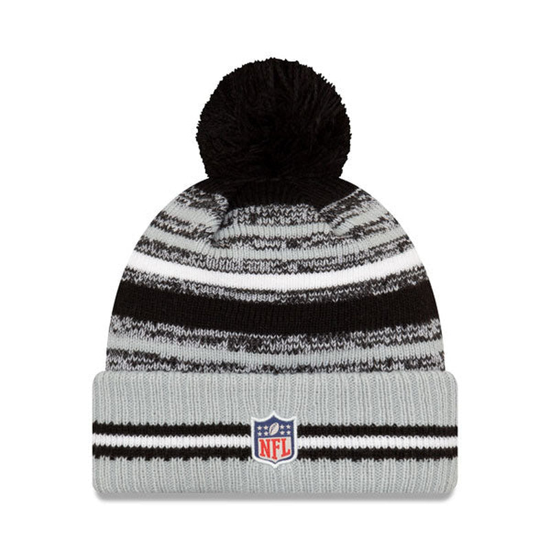 Las Vegas Raiders  2021 Official NFL Sideline Sport Pom Cuffed Knit Hat
