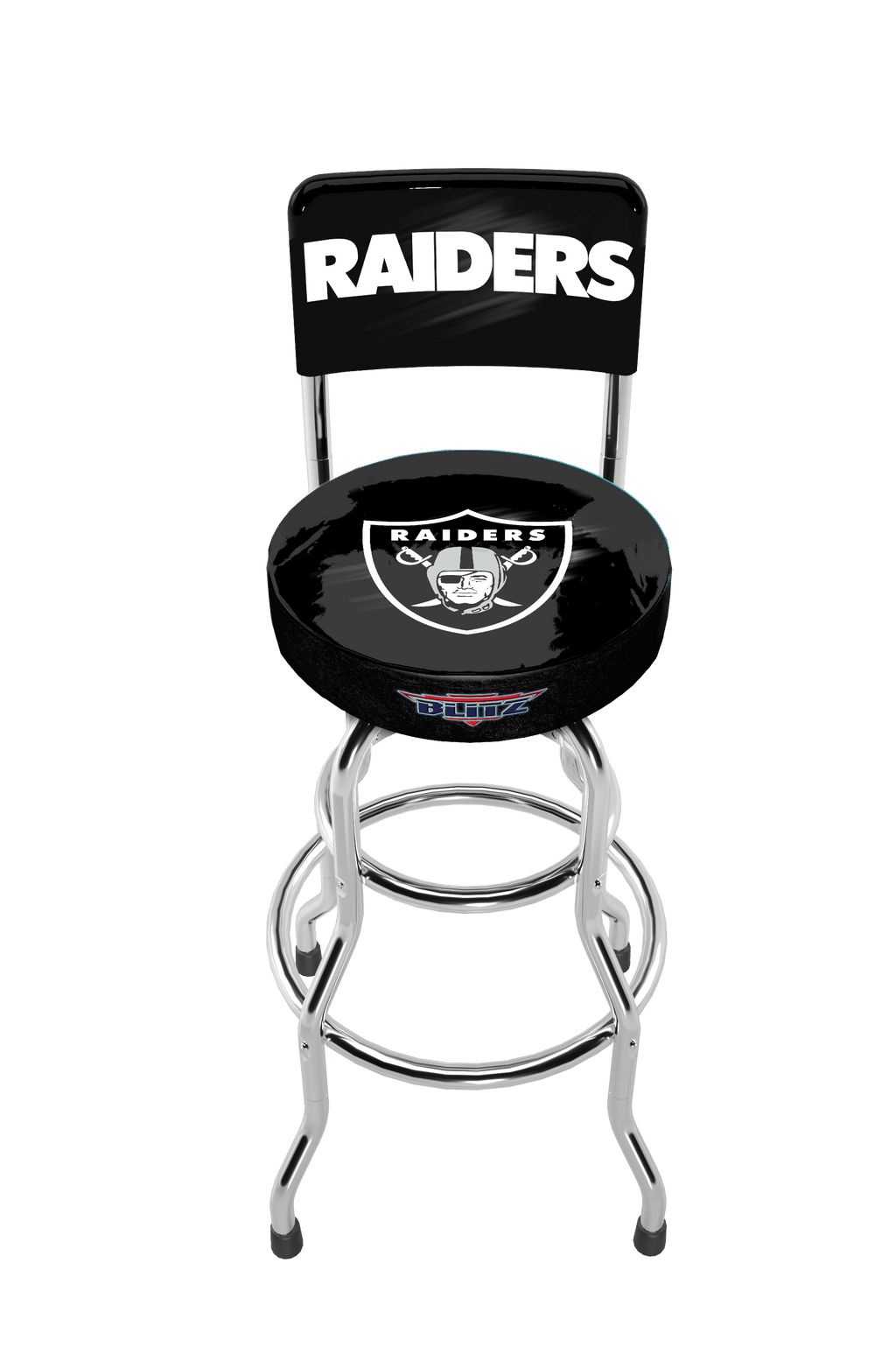 Las Vegas Raiders NFL Blitz High Back Adjustable Swivel Stool,