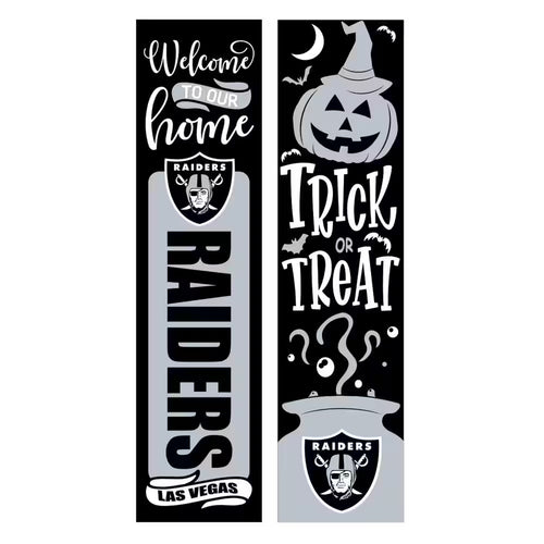 47 In. Double Sided Leaner Halloween Prop Porch Sign, Las Vegas Raiders