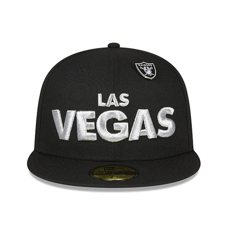 Las Vegas Raiders  SUPER PIN-HIT 59FIFTY Fitted Hat - Black/Silver