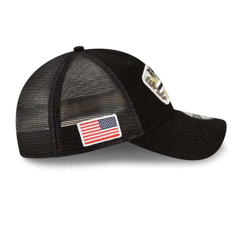 Las Vegas Raiders  2021 Salute to Service Trucker 9TWENTY Adjustable Hat - Black